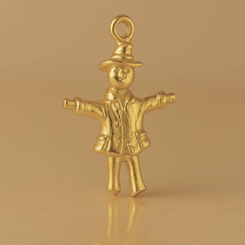 18ct Yellow Gold - Rustic Scarecrow Charm