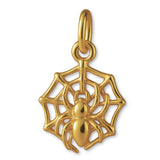18ct Yellow Gold - Spider Web Charm