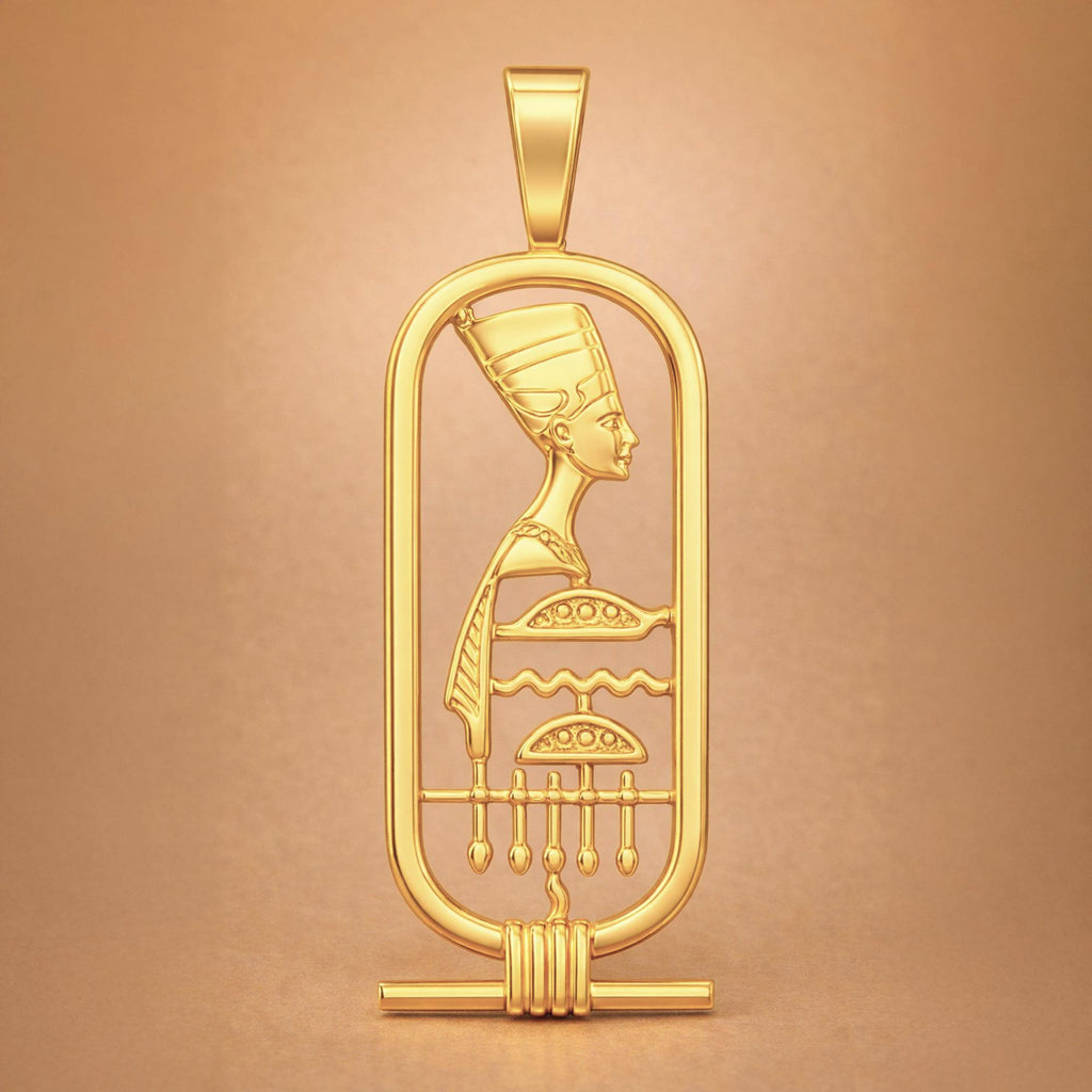 18ct Yellow Gold - Nefertiti Cartouche Charm