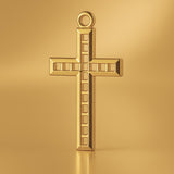 18ct Yellow Gold - Lattice Crucifix Charm
