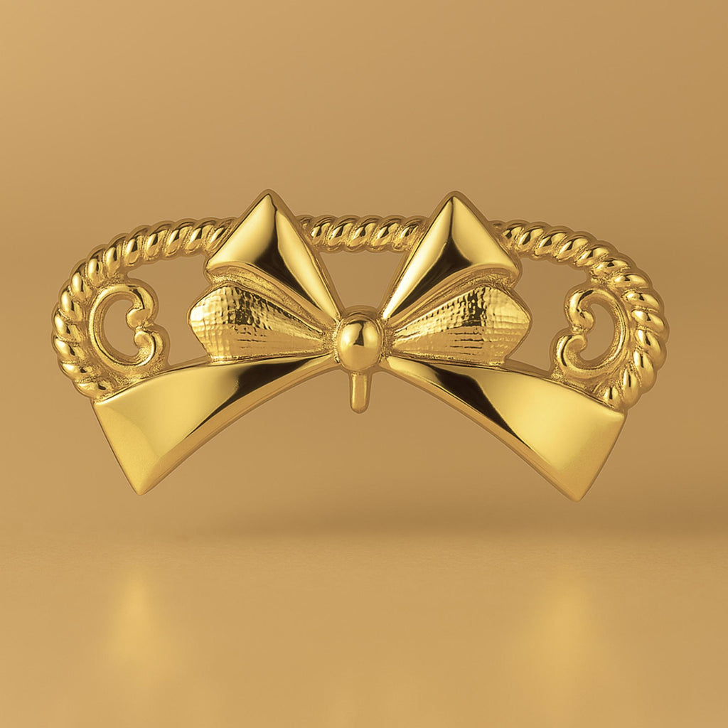 18ct Yellow Gold - Ornate Bow Charm