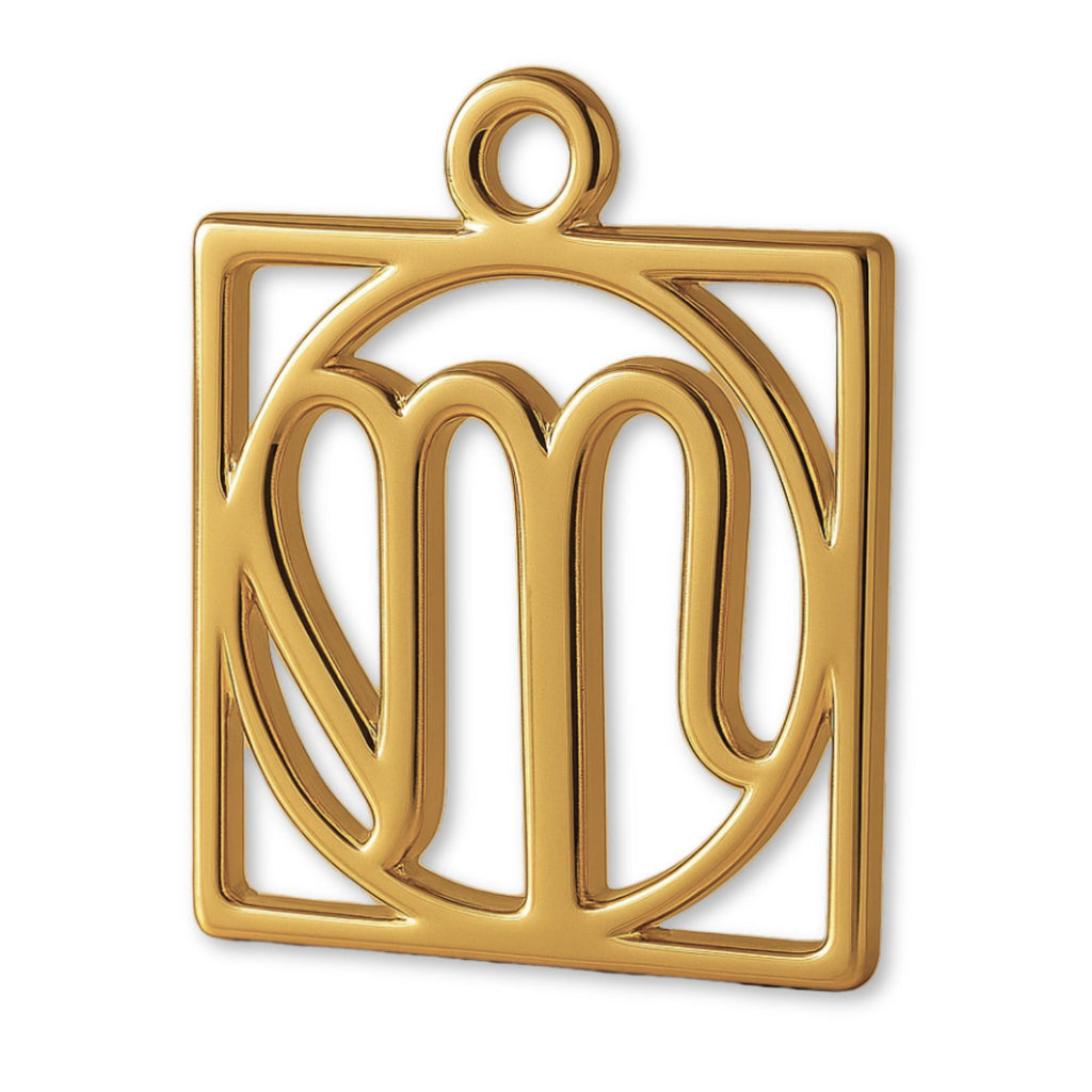 9ct Yellow Gold - Virgo Zodiac Square Charm