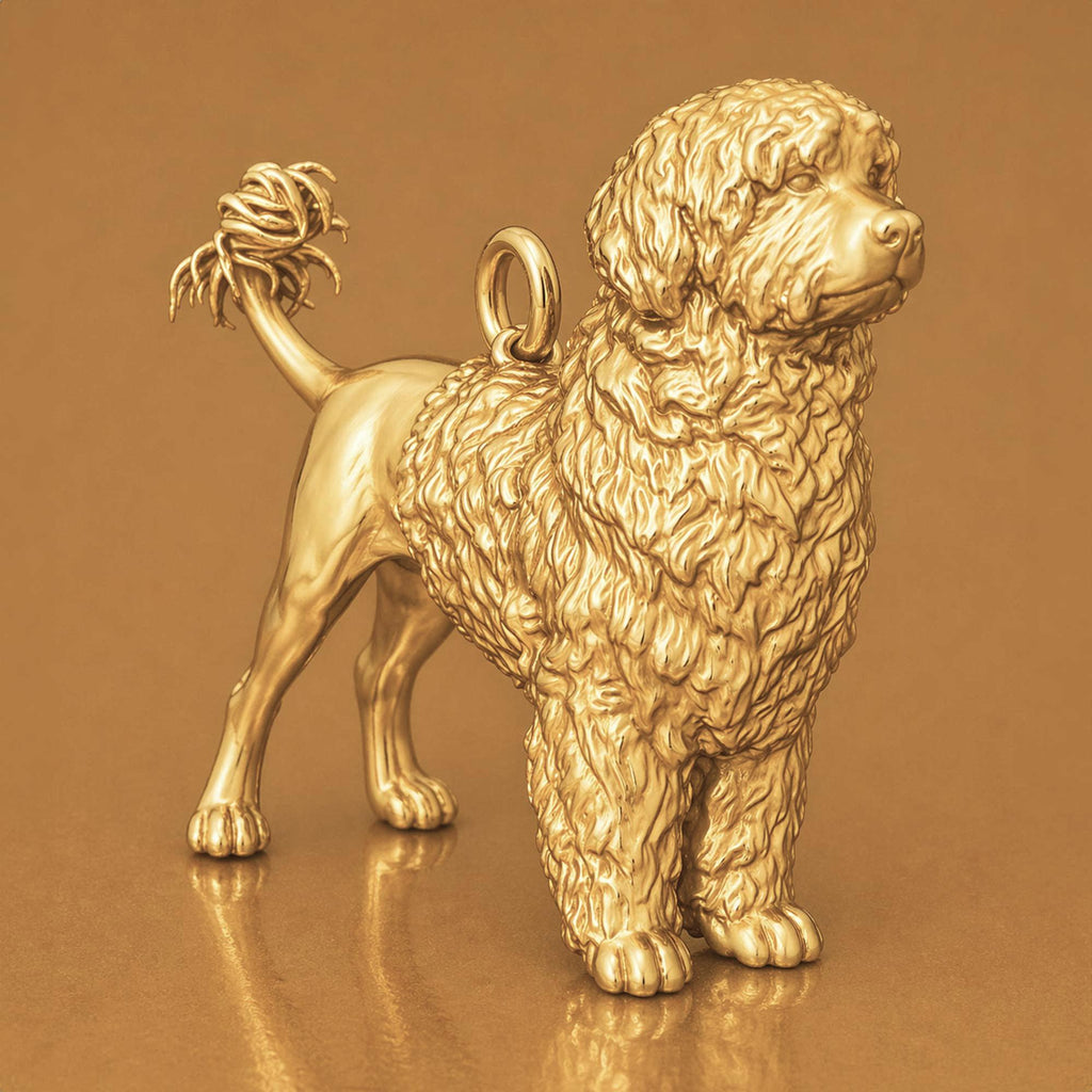 9ct Yellow Gold - Portuguese Water Dog Charm