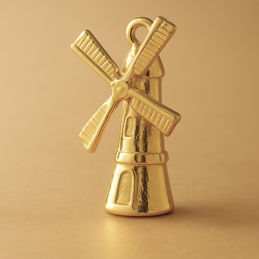 18ct Yellow Gold - Dutch Windmill Charm