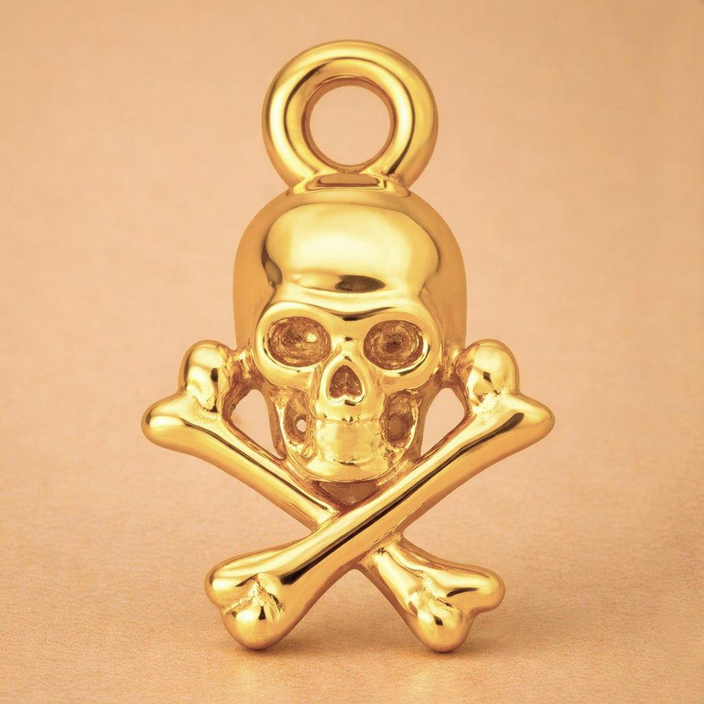 9ct Yellow Gold - Skull and Crossbones Charm