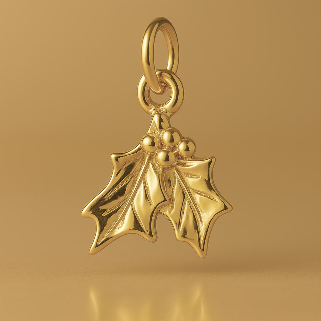 9ct Yellow Gold - Christmas Mistletoe Charm