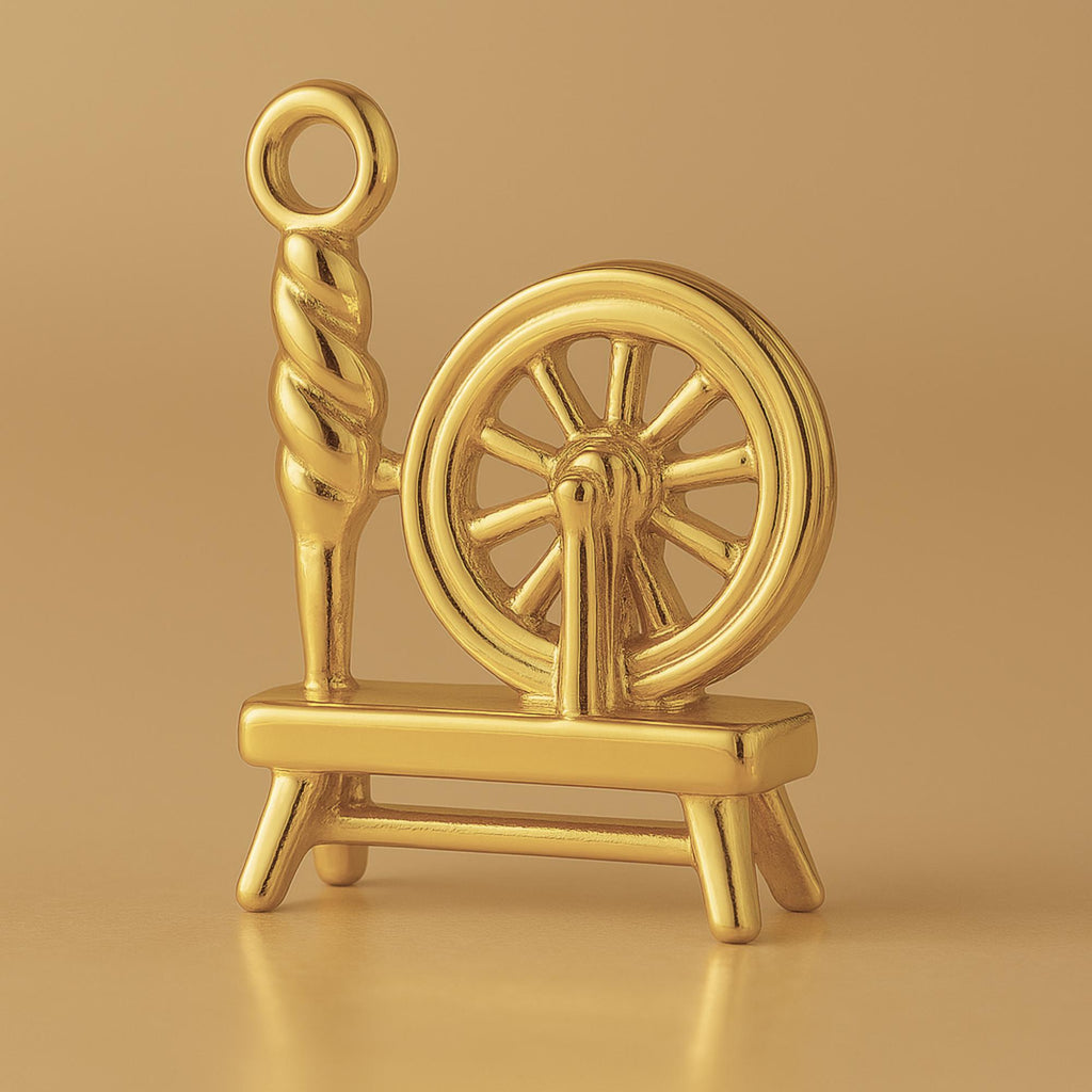9ct Yellow Gold - Spinning Wheel Charm