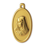 9ct Yellow Gold - Oval Virgin Mary Amulet Charm