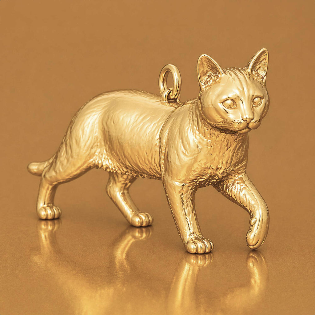 9ct Yellow Gold - Bengal Cat Charm