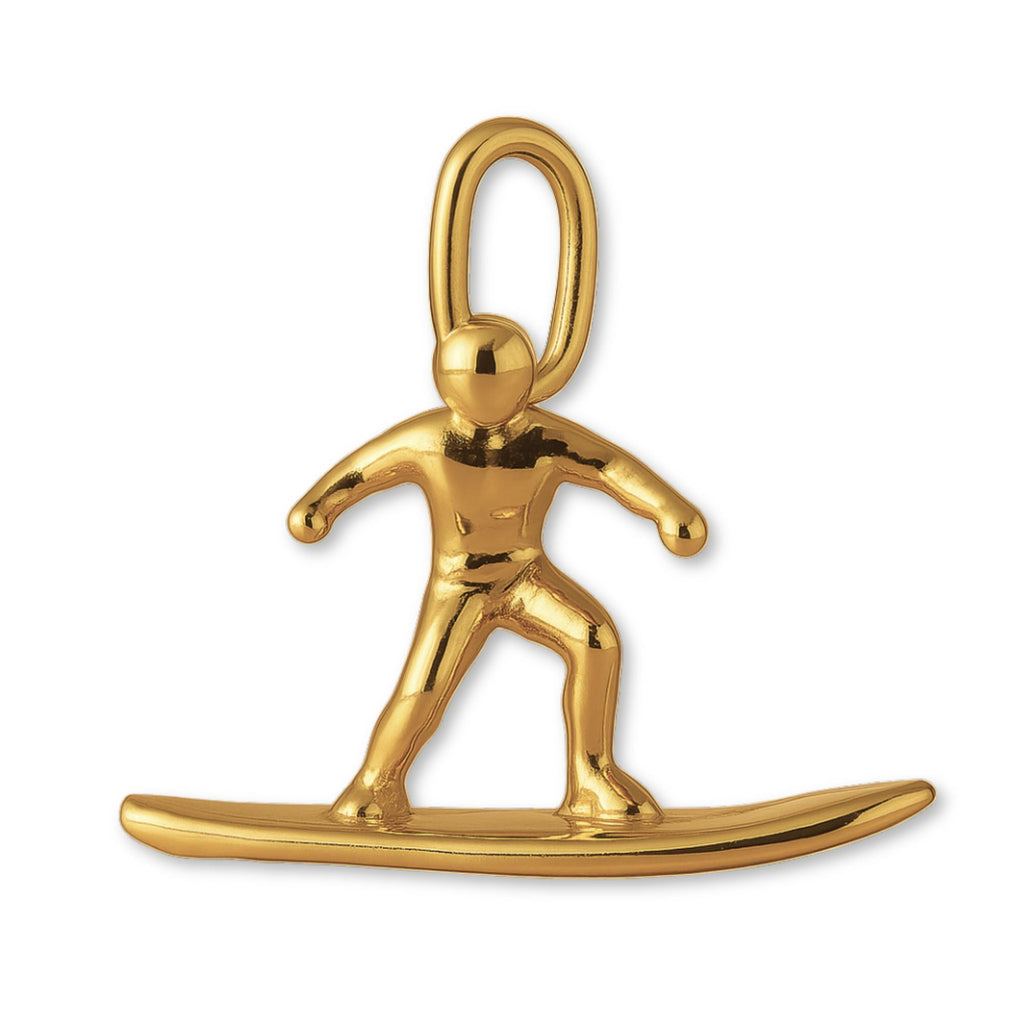 9ct Yellow Gold - Resort Snowboarder Charm