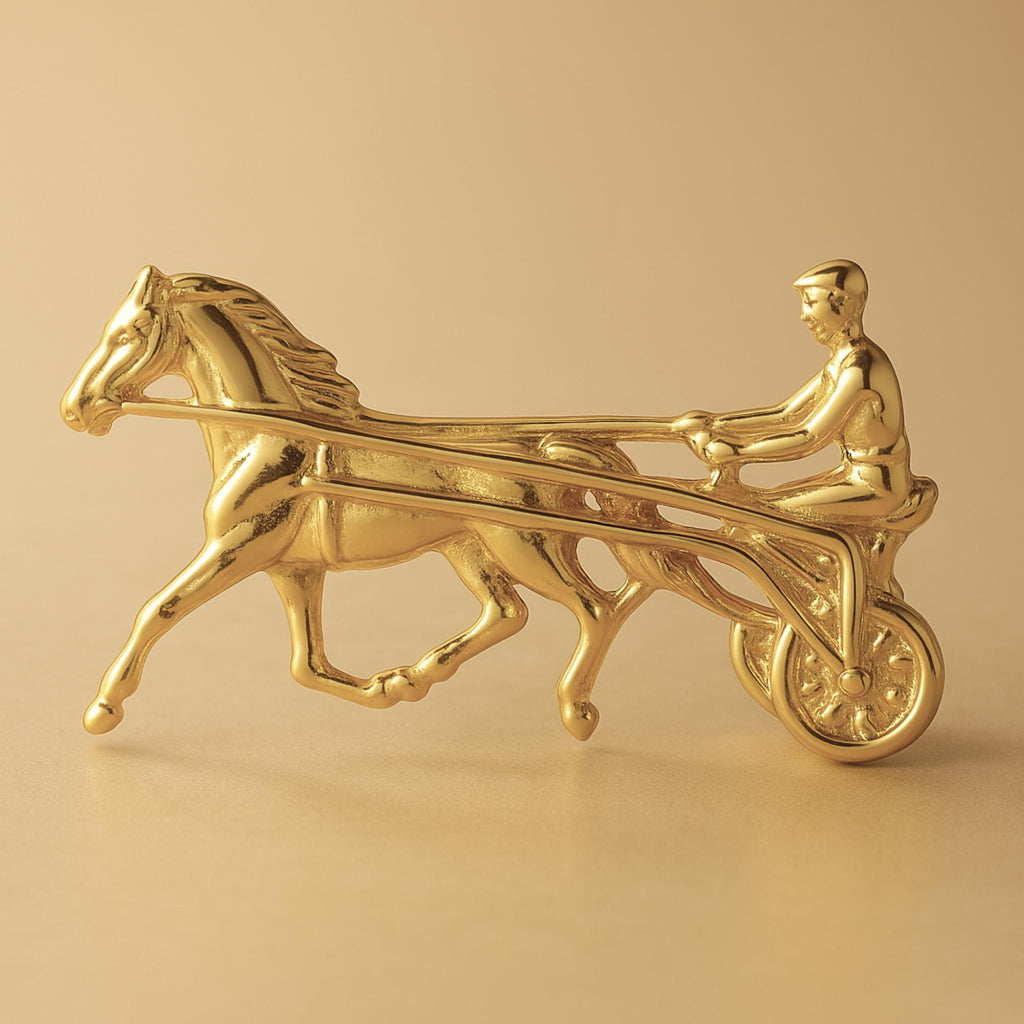 18ct Yellow Gold - Harness Racing Horse Charm