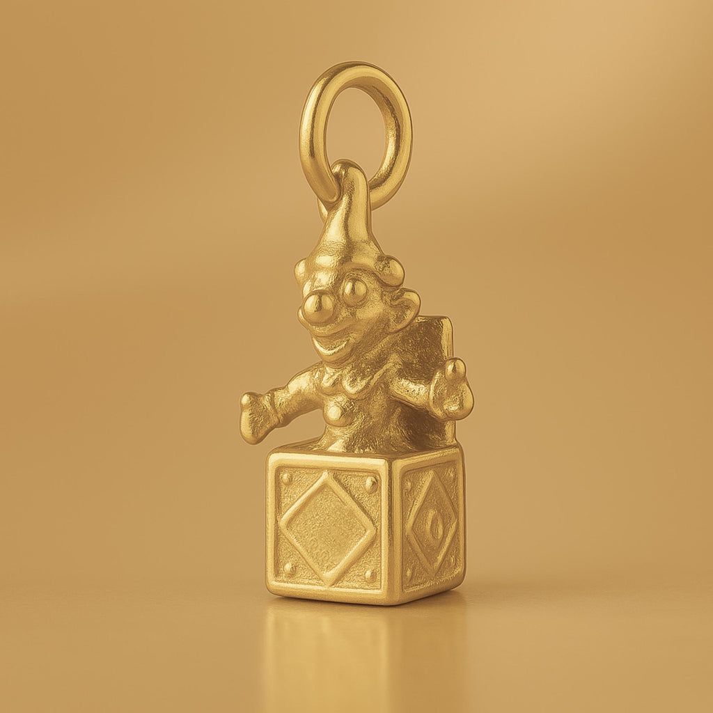 18ct Yellow Gold - Smiley Jack in the Box Charm