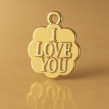 18ct Yellow Gold - I Love You Clover Charm