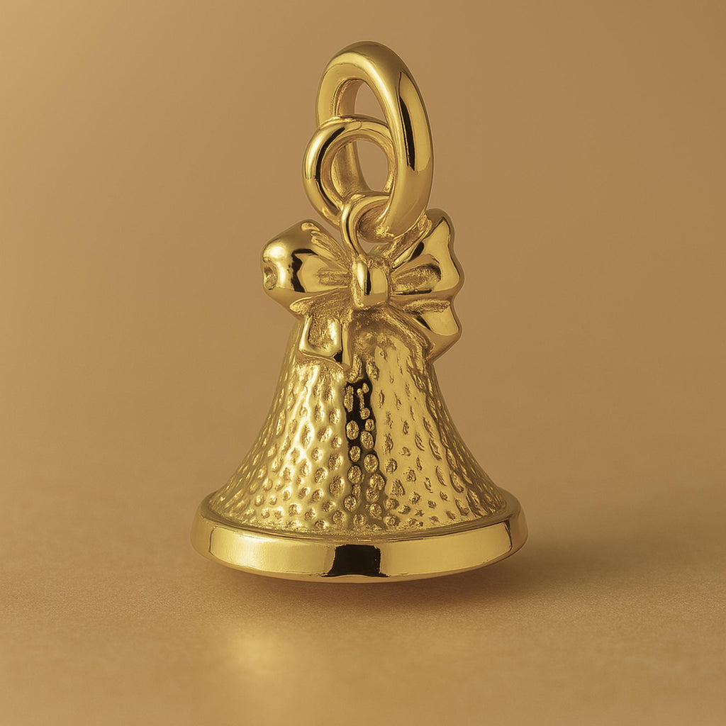 18ct Yellow Gold - Christmas Bow Bell Charm