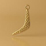 18ct Yellow Gold - Textured Boomerang Charm
