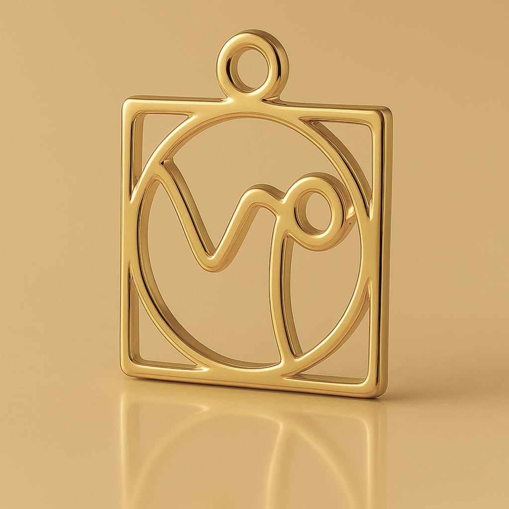 9ct Yellow Gold - Capricorn Zodiac Square Charm