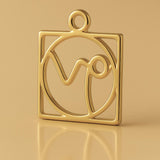 9ct Yellow Gold - Capricorn Zodiac Square Charm