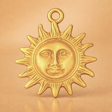 9ct Yellow Gold - Vintage Sun Face Charm
