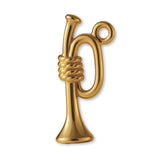 18ct Yellow Gold - Roped Bugle Horn Charm