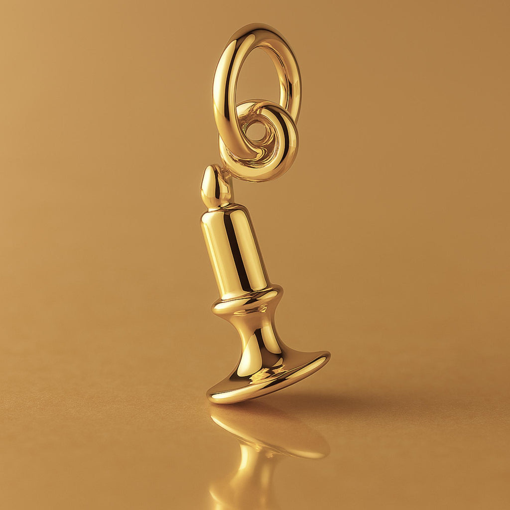 18ct Yellow Gold - Vintage Candlestick Charm