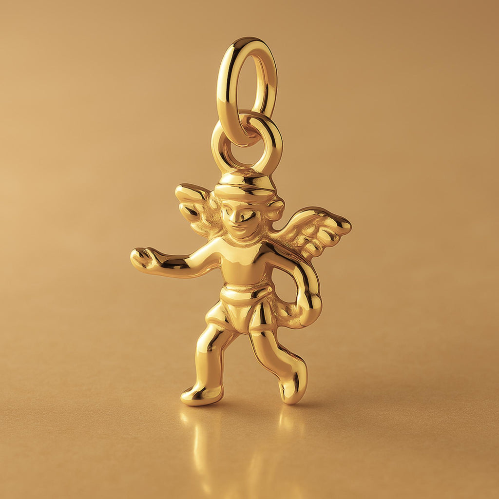 9ct Yellow Gold - Playful Cherub Charm