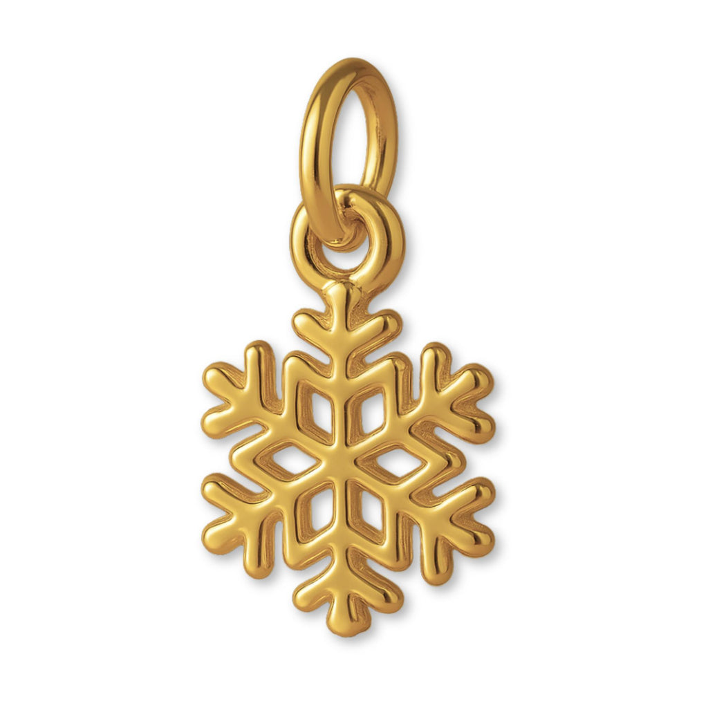 18ct Yellow Gold - Classic Snowflake Charm