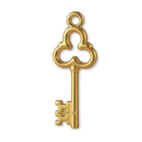 9ct Yellow Gold - Clover Castle Key Charm
