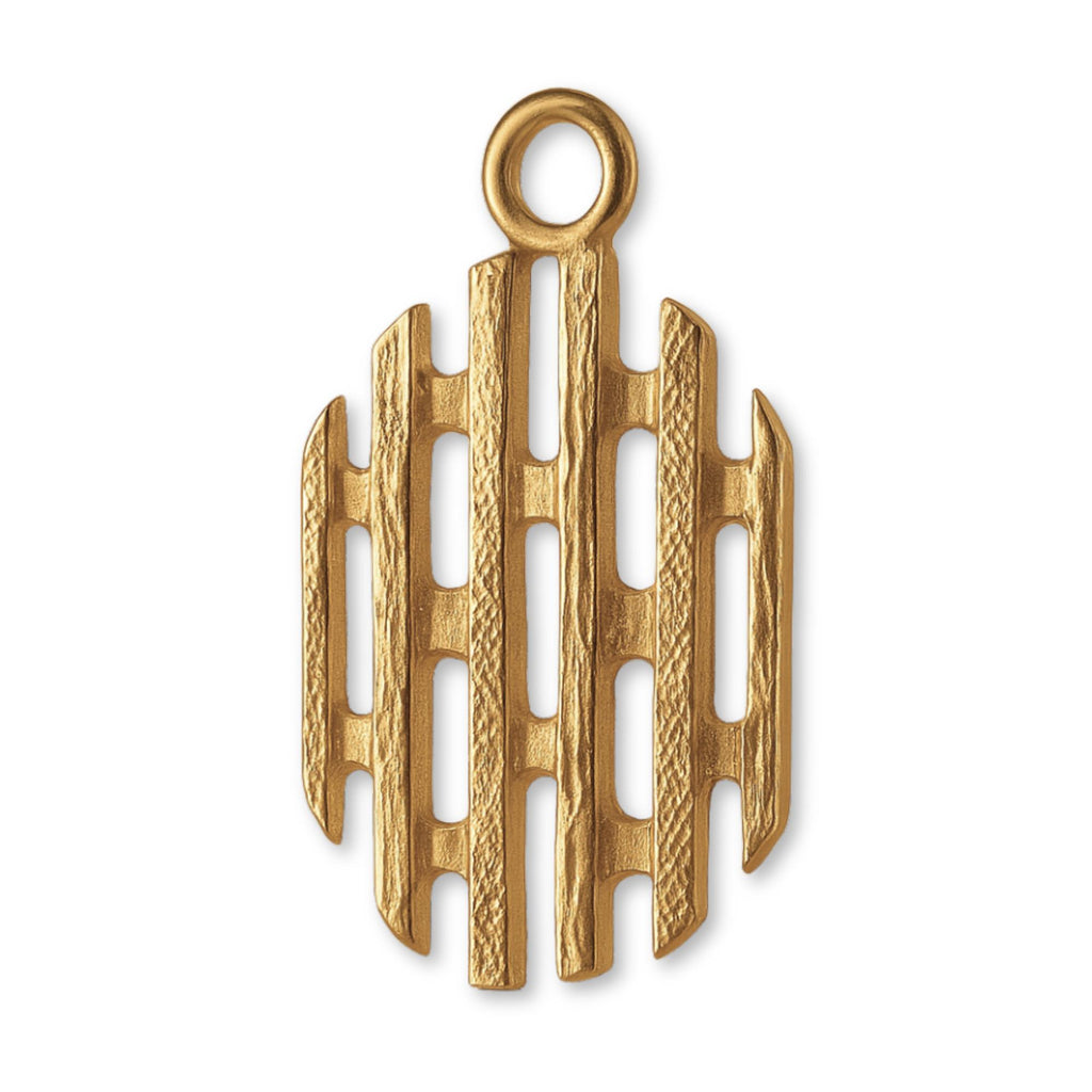 9ct Yellow Gold - Openwork Grille Totem Charm