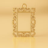 9ct Yellow Gold - Heart Frame Charm