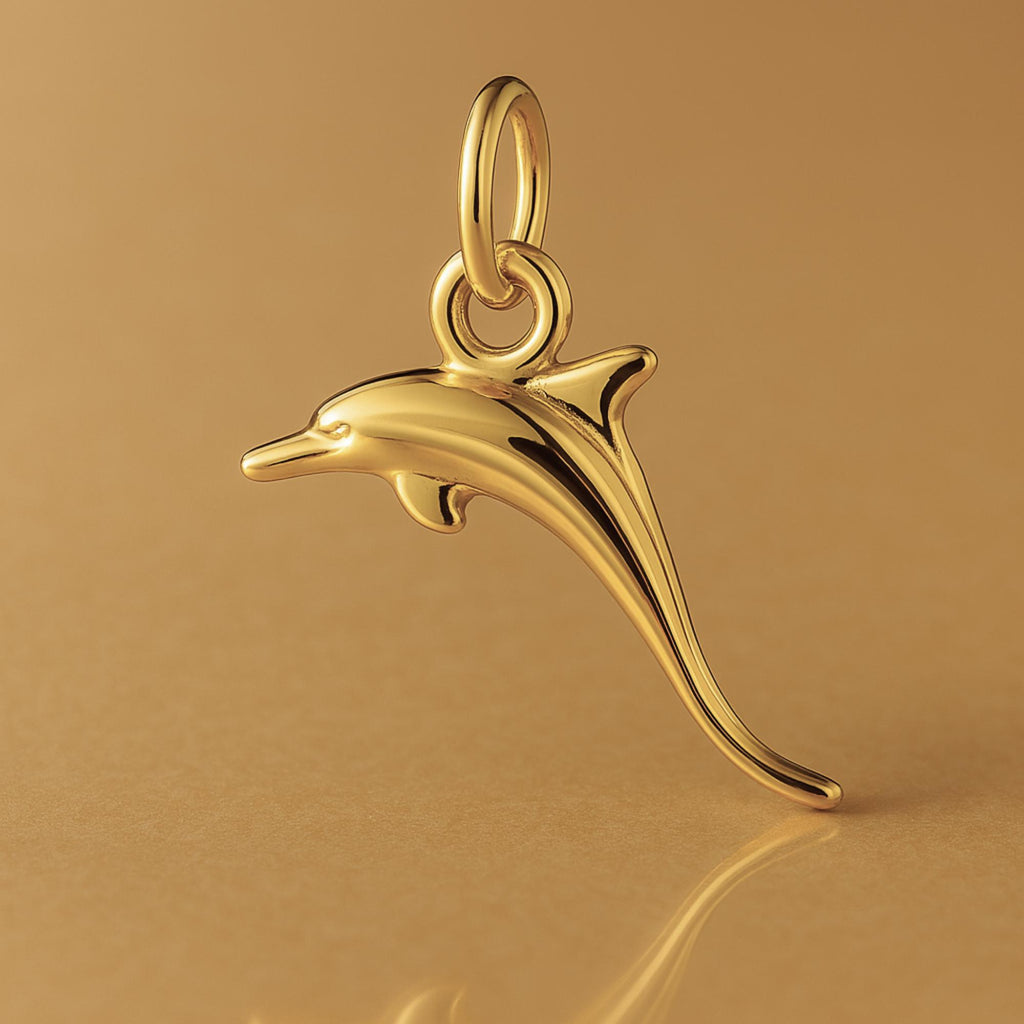 9ct Yellow Gold - Jumping Dolphin Charm