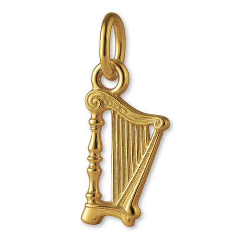 18ct Yellow Gold - Classic Column Harp Charm