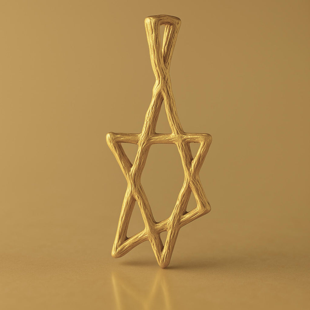 18ct Yellow Gold - Raw Star of David Charm