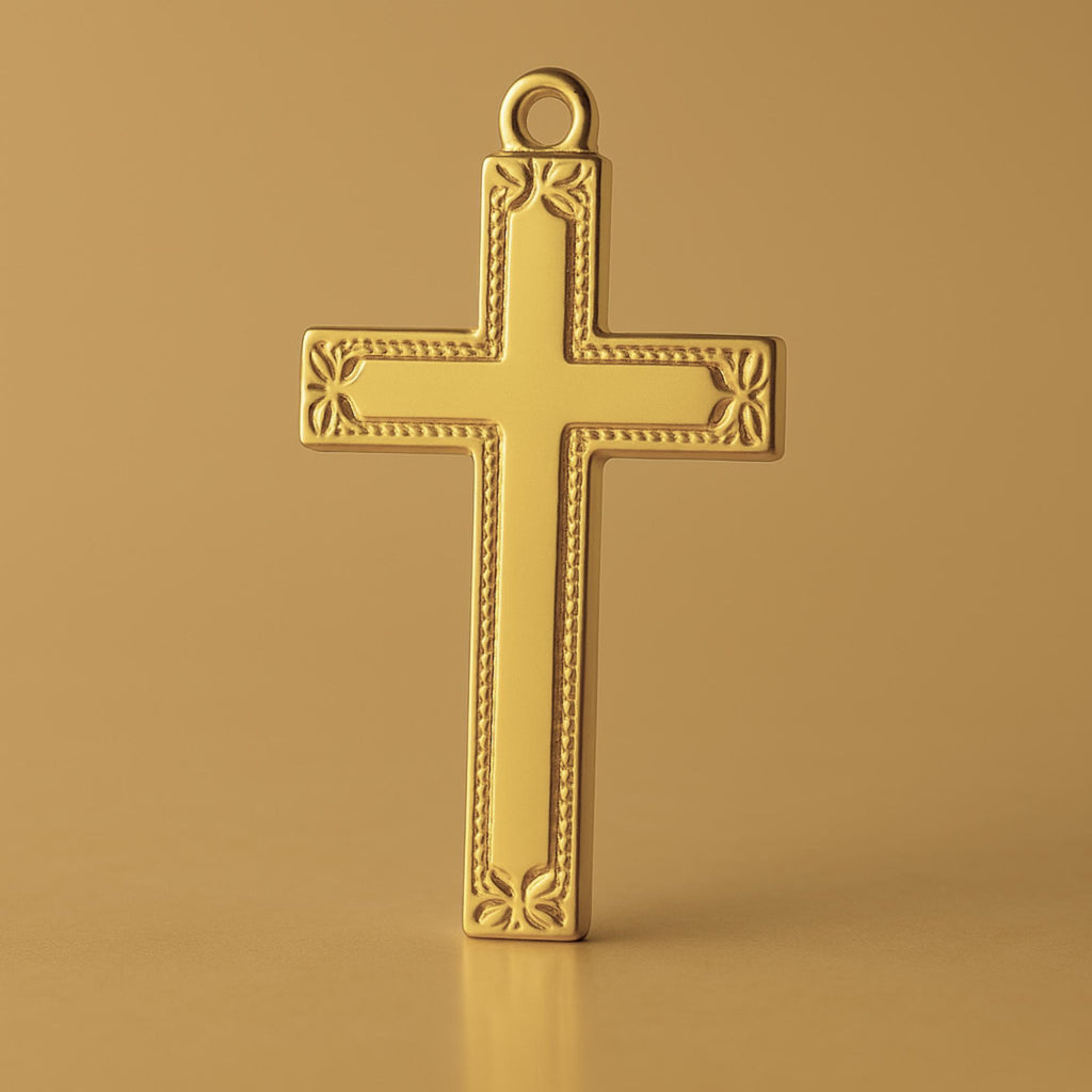 9ct Yellow Gold - Artisan Crucifix Charm