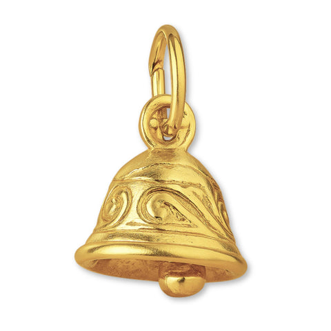 18ct Yellow Gold - Ornate Mini Bell Charm