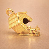 18ct Yellow Gold - Dog in Kennel Charm