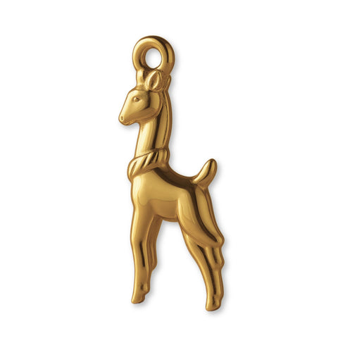 9ct Yellow Gold - Silky Llama Charm