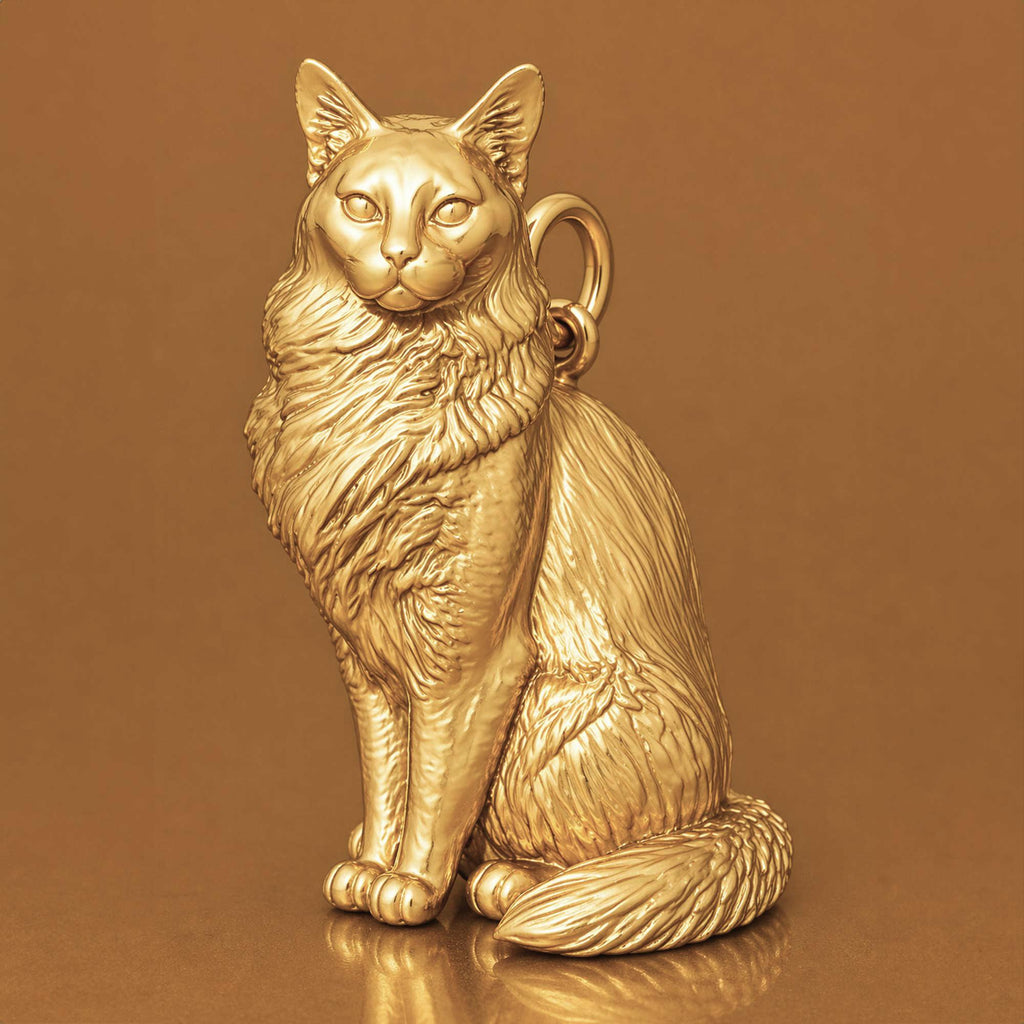 9ct Yellow Gold - Somali Cat Charm