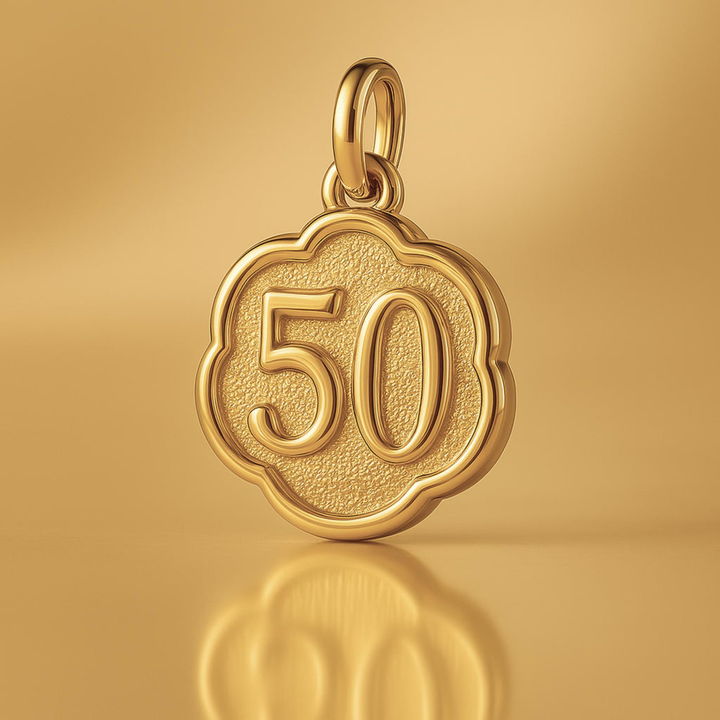 18ct Yellow Gold - 50th Clover Charm