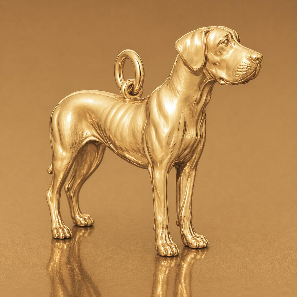 9ct Yellow Gold - Great Dane Dog Charm