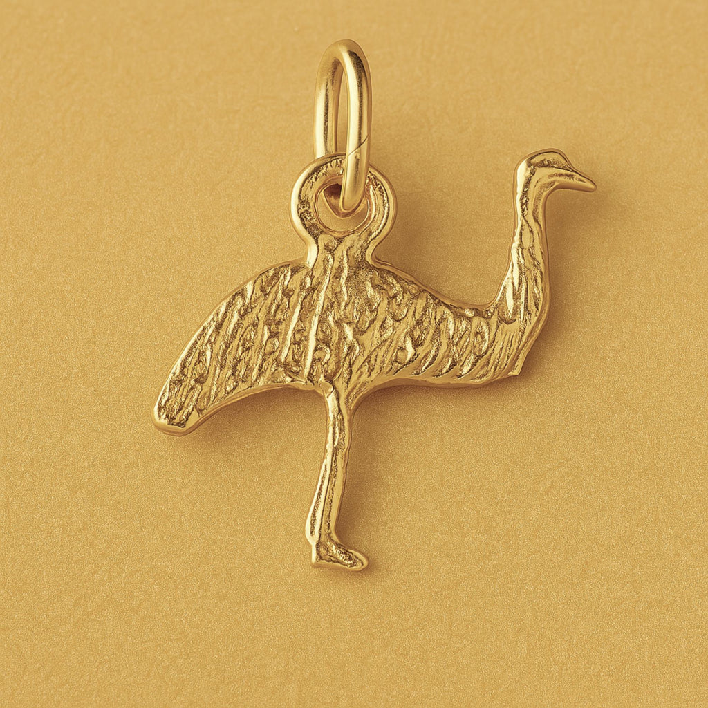 18ct Yellow Gold - Emu Silhouette Charm
