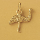 18ct Yellow Gold - Emu Silhouette Charm