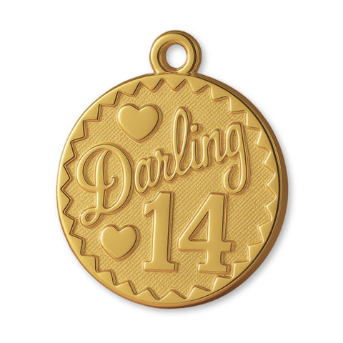 18ct Yellow Gold - Darling 14 Amulet Charm
