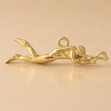 18ct Yellow Gold - Spear Fishing Diver Charm