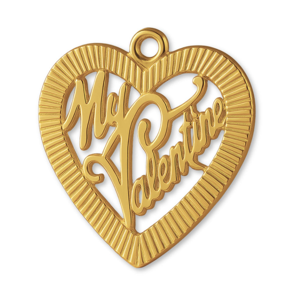 9ct Yellow Gold - My Valentine Fluted Heart Charm