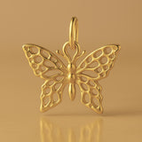 9ct Yellow Gold - Lacewing Butterfly Charm