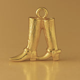 9ct Yellow Gold - Classic Cowboy Boots Charm