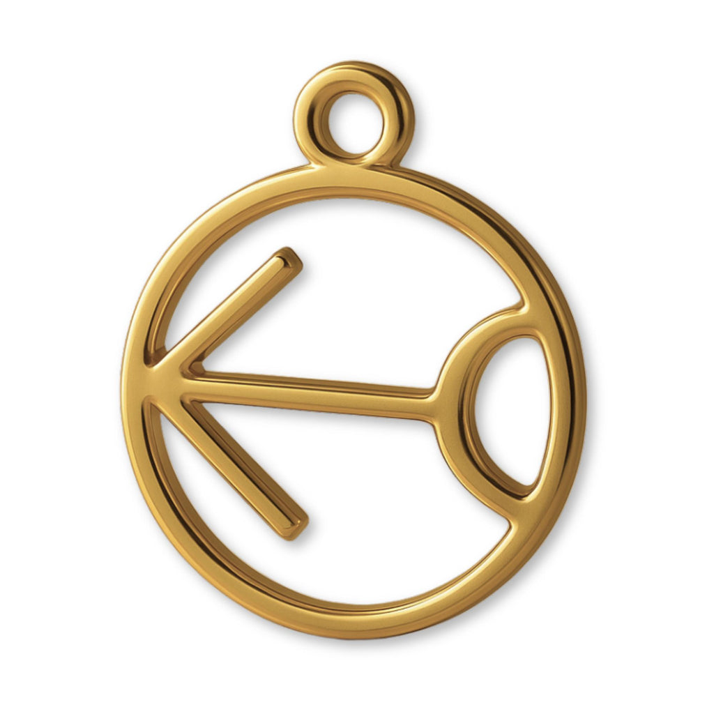 18ct Yellow Gold - Sagittarius Zodiac Round Charm