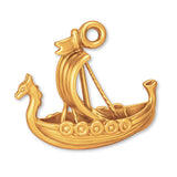 18ct Yellow Gold - Viking Longship Charm