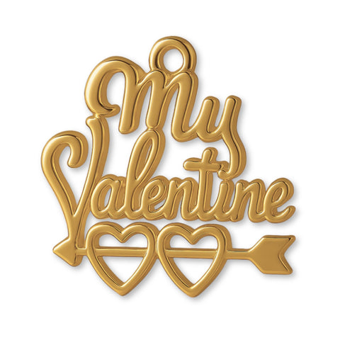 9ct Yellow Gold - My Valentine Cursive Openwork Charm
