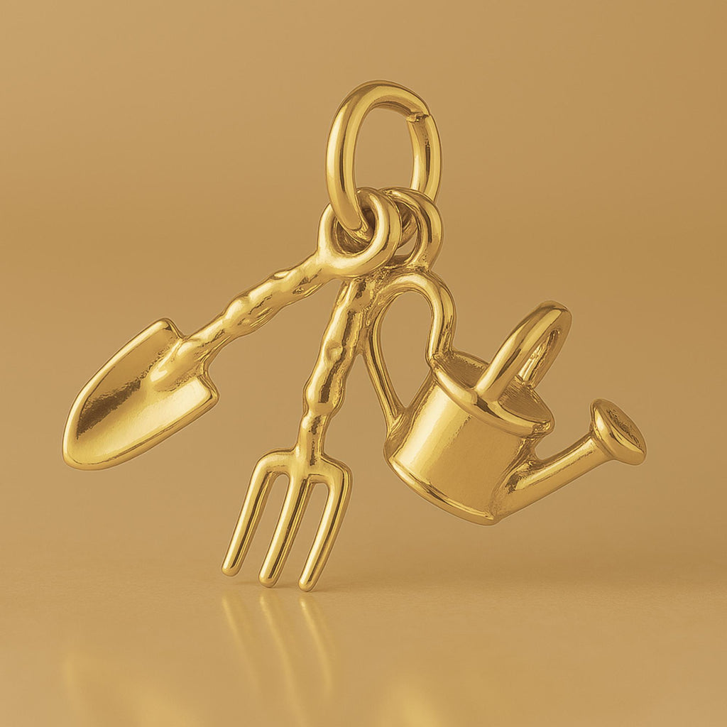18ct Yellow Gold - Garden Tools Charm